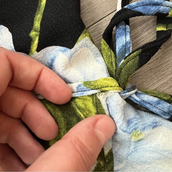 American Apparel Crepe Julliard Wrap Dress High Slit Sleeveless Maxi Size M - Picture 9 of 9